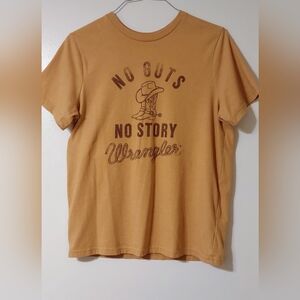 Wrangler Men’s No Guts No Story Graphic Tee - Tan/Gold Size Medium
